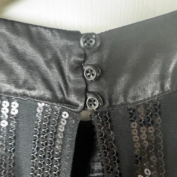 VTG Rampage Halter Sequin Little Black Dress Women’s Large Peekaboo Back Y2K - Picture 5 of 13